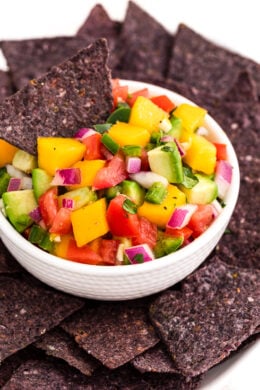 Avocado Mango Salsa with chips