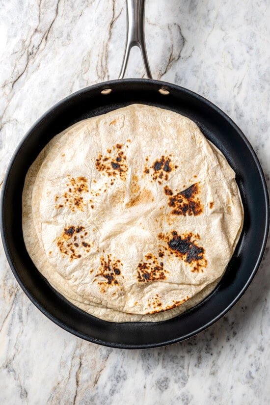 Tortillas in pan