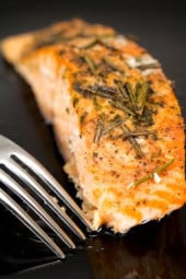 Juicy salmon with rosemary, lemon and garlic, takes minutes to prepare which is always perfect for busy weeknights.