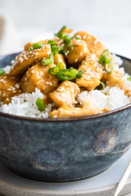 Orange Chicken over white rice