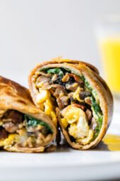 This Omelet Tortilla Breakfast Wrap takes a classic omelet and cooks it with a tortilla right in the skillet. Then simply roll it up and you have an easy on-the-go breakfast.