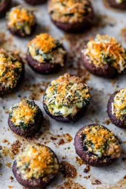 Spinach Dip Stuffed Mushrooms