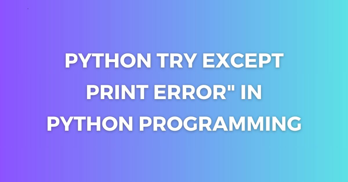 Python try except print error